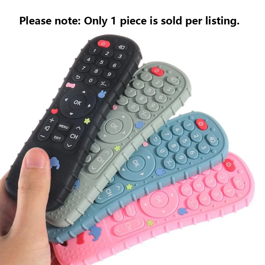 Remote-Control-Shaped Teether, Sensory Teether, 1 Count Baby Teething Relief Toy, Cute Cartoon Teether Toy, Funny Holiday Gift for Boys & Girls
