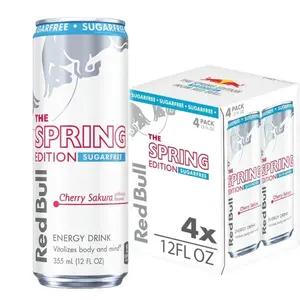 Red Bull Spring Edition Sugarfree Energy Drink,  Cherry Sakura,  12 fl. oz.,  Pack of 4