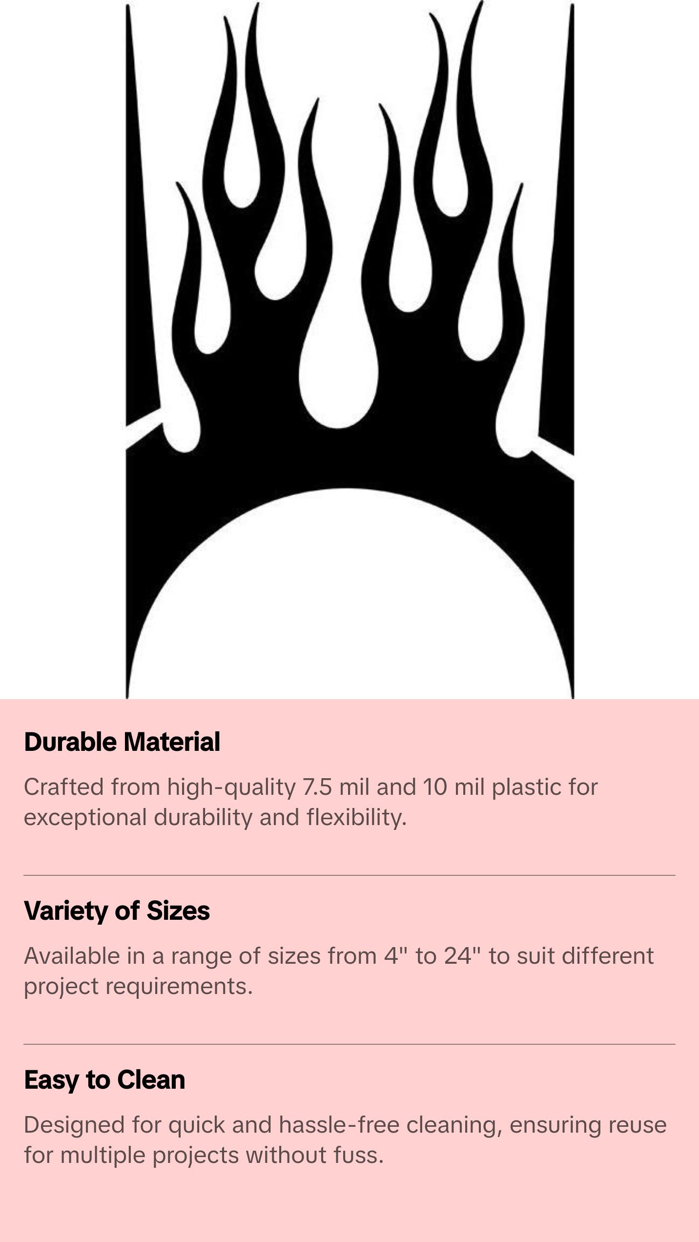 Fireplace Flame Stencil