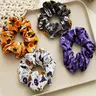Women's Cute Halloween Themed Elastic Band Hair Scrunchies, 4 Counts/set Cute Hair Ties for Women & Girls, Colorful Trendy Novelty Goth Hair Styling Accessories for Party Hairstyle Decor Elastic Hair Bands, Elastic Hair Accessory