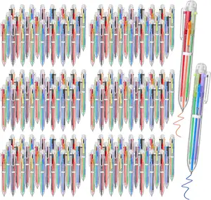 144 count Multicolor Ballpoint Pens 0.5 mm 6 Colors Transparent Barrel Ballpoint Pen 6-in-1 Multicolor Retractable Ballpoint Pens for Office School Supplies Gifts