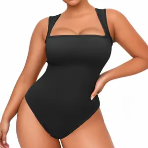 SeSe Code Store Women's Square Neck Casual Bodysuit Sexy Thong Body Shaper