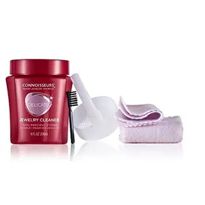 CONNOISSEURS All-Purpose Jewelry Cleaning Kit - Includes Delicate Jewelry Cleaner Solution and 2 Polishing Cloths