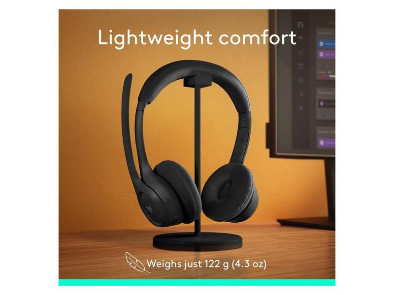 Logitech Zone 300 Wireless Bluetooth Headset With Noise-Canceling Microphone, Compatible with Windows, Mac, Chrome, Linux, iOS, iPadOS, Android - Black