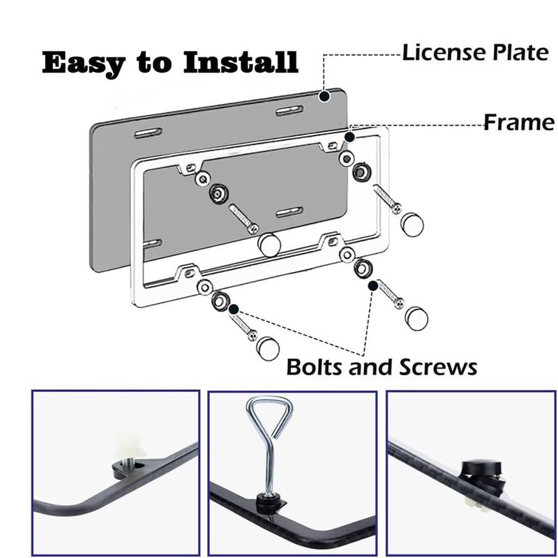 2pcs License Plate Frames with M,Aluminum Alloy License Plate Cover for US Standard License Plate BMW X1 X3 X5 X7 330i M340i M3 M4 auto Water Proof,Wear Resistant,Car Accessories