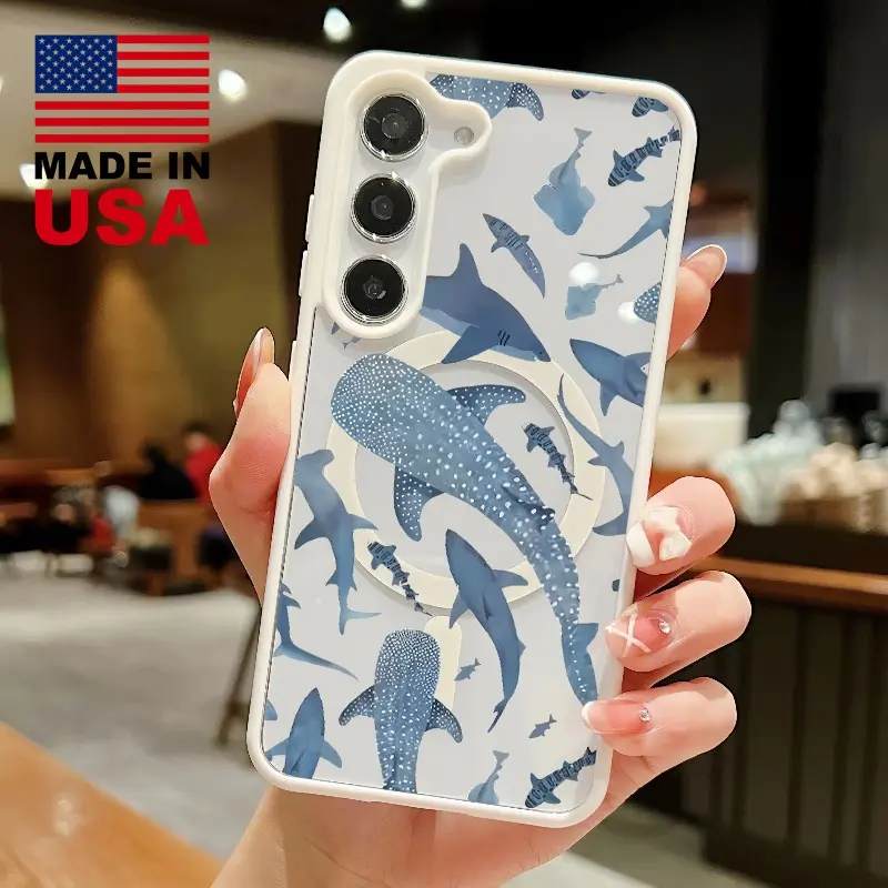 Ocean Shark Magnetic Phone Case for Samsung Galaxy  S22|S23|S24|S25|FE|PLUS|ULTRA Shockproof and Drop-Proof Durable Acrylic Smartphone  Case Cell Phone Shell - TikTok Shop