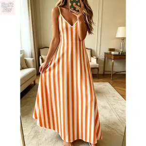 SoftFav 2026 Women's simple dress, summer women's clothing, casual basic style, loose sleeveless dress, suitable for beach vacations and outings, women's summer apparel, women's clothing, party dress, minimalist A-line dress-POD