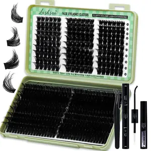 540 Pcs D Curl 4 styles 10-18mm/14-22mm Mixed Length MULTILAYER 3D EFFECT Volume Cluster Lashes Kit Soft And Comfortable False Eyelashes Long-Lasting Lashes Kit With Lash Bond&Seal Lash Remover And Tweezers Eyelash At Home For Daily Life&Dates And Party