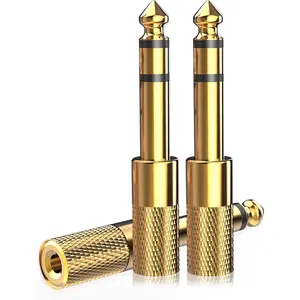 3-Pack 6.35mm Male to 3.5mm Female (1/4 in to 1/8 in) Stereo Headphone Adapter, Audios Jack Adapter, Thickened  Plated Hi-Fi for Auxiliary Cables, Amplifiers, Guitars, Digital Pianos.