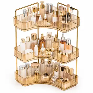 3 Tier Modern ABS Waterproof Bathroom Corner Organizer Multi Trays Shower Storage for Makeup Perfume Easy Install Mother's Day Home Gift