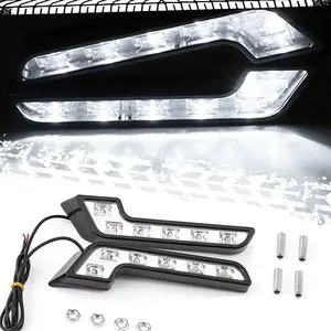 DIBMS LED Daytime Running Light Kits 2PCS 12V L Shaped Driving Lamp Daytime Running Fog Light Durable Waterproof Car LED Lamp