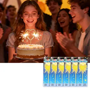 Heart Shape Fairy Wand Sparkler Candles, Safe Smokeless Cake Sparkler Candles for Birthday Party Cake Decor& Celebrations