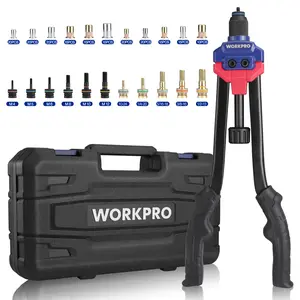 #SpringGlowUp WORKPRO 16" Rivet Nut Tool, Nutsert Rivnut Tool Kit with 11 Metric and SAE Mandrels, 185pcs Rivnuts Assortment Kit with Carrying Case, Ideal for Sheet Metal & Automotive Work