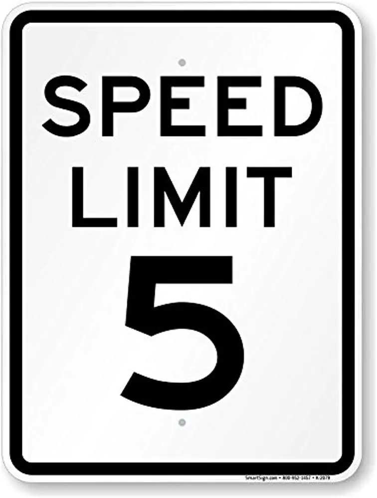 Jesiceny New Road Sign Speed Limit 5 MPH, High Intensity Grade Reflective Sign Aluminum Metal Tin Sign Street Sign 8x12 INCH
