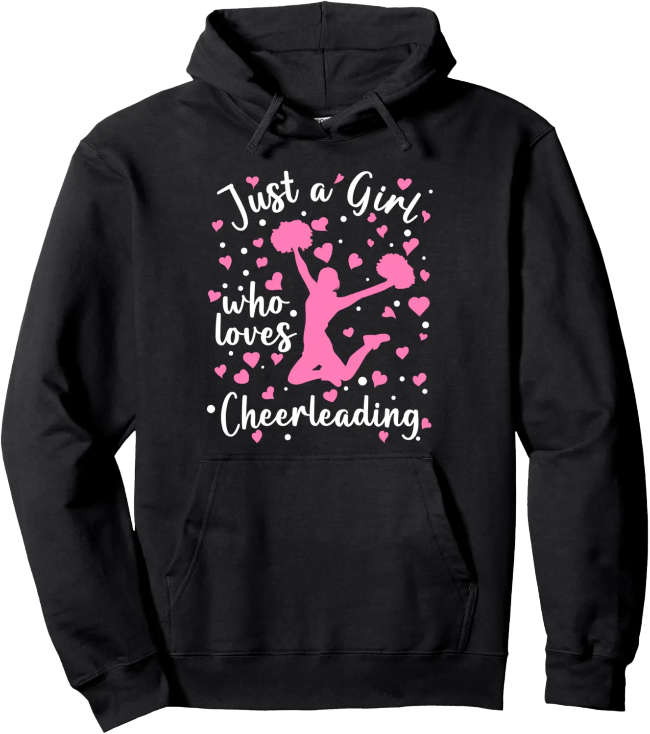 Just a Girl Who Loves Cheerleading Pink Heart Cheerleader Pullover Hoodie - Prudencekto Shop 34B0F8C5PV2M