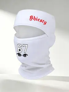 1/2/3/4/5pc Shiesty 67 Print Balaclava Face Mask, Hip Hop Style Neck Gaiter, Breathable Full Face Cover for Outdoor Cycling Skiing, Men Women