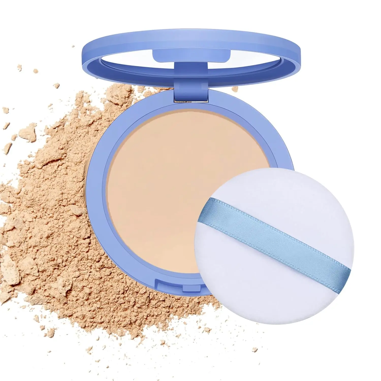 Face Powder Waterproof Long Lasting Setting Powder Blurring Controls Shine, Smooth Fine Lines for Flawless Lightweight Finish Matte Compact Powder Cosmetics Cruelty-free