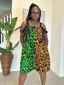 Handmade Ankara Romper: Orange & Green African Print Summer Playsuit
