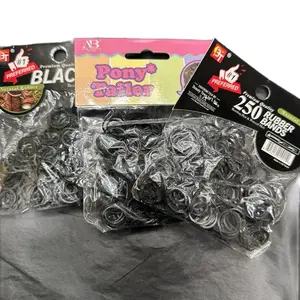 200 Black Rubber Bands for Hair - Fashion Hair Accessories