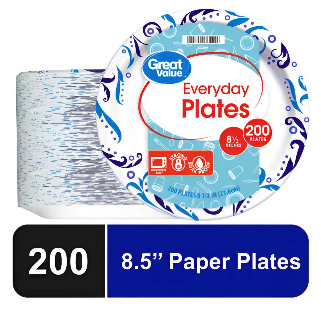 200 Count Disposable Paper Plates, 8.5 Inch for Home Parties and Events - Cookware