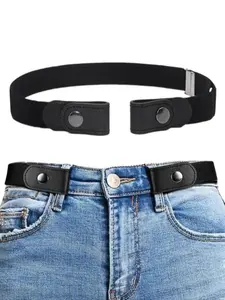 No Buckle Stretch Belt for Women and Men Elastic Waist Belt Invisible Belts for Jeans Pants Adjustable Stretch Belt
