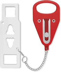 Portable Door Lock for Travel  Hotel Door Locks for Travelers   Door Safety Lock from Inside for  & Apartment  Travel Locks for Hotel Rooms   (Red)