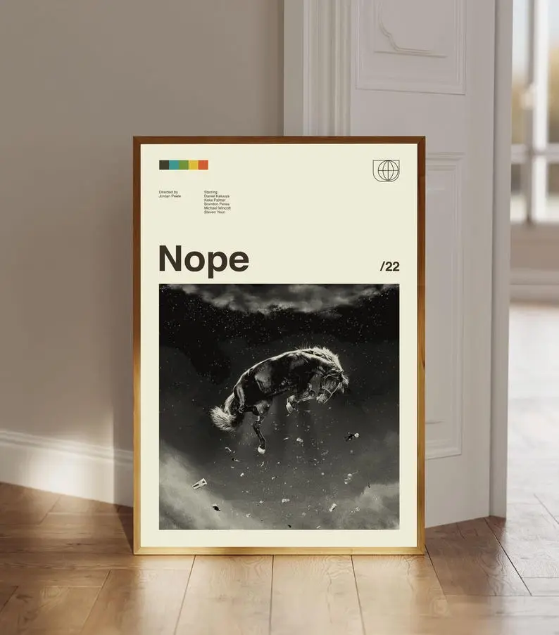 Nope Movie Poster, Nope Retro Poster, Jordan Peele Film, Horror Poster, Mid Century Modern Art, Movie Print Art,