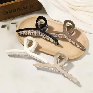 AWAYTR 4 Pack  5.12" Large Claw Clips for Thick Heavy Hair Strong Hold Big Non-Slip Hair Catch Barrette Jaw Clamp for Long Hair Fashion Styling Accessories for Women Girls