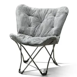 Adults Faux Fur Butterfly Chair, Gray