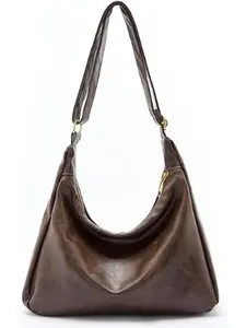 【TikTokShopfalldealsforyou】Hobo Bag for Women, Soft Vegan Leather Shoulder Tote Purse, Foldable Slouchy Handbag with Stylish Design