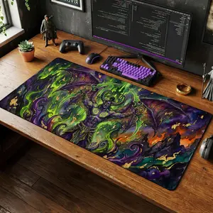 Illidan Stormrage Desk Mat: World of Warcraft Demon Hunter Gaming Mousepad