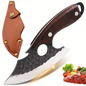 Ring Hand Meat Knife Multi-purpose Cheese Knife Fish Knife Hand Forged Boning Knife Scimitar Knife for Barbecue