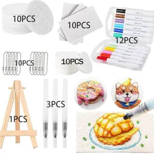 Magic Foam Texture Painting Kit 56Pcs with 30 Foam Papers, 12 Colors Acrylic Markers for DIY Arts Crafts Gifts Handcrafts