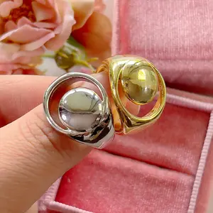 Crescent Moon Dome ring