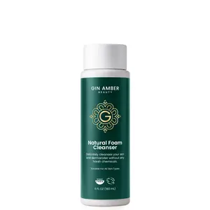 Gin Amber Beauty Natural Foam Cleanser Refill 180mL - Gentle Skin & Dermaroller Cleansing for Microneedling Sessions & All Skin Types