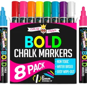 Bold Liquid Chalk Markers - Dry Erase Marker Pens for Chalkboards, Signs, Window