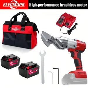Cordless sheet metal cutter for 18V batteries, electric metal scissors with 360° rotating head, brushless scissors, suitable for stainless steel, metals, and iron.