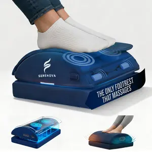 Serenova Ergonomic Footrest with Built-In Shiatsu & Vibration Massage – Adjustable, Portable & Rechargeable for Desk Setups and Long Workdays