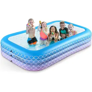 2025 Upgrade 120"*72"*22" Full-Sized Leakproof Inflatable Swimming Pool for Kids Adults, Blow Up Above Ground Pool for Backyard Outdoor Garden Summer Water Party Pink
