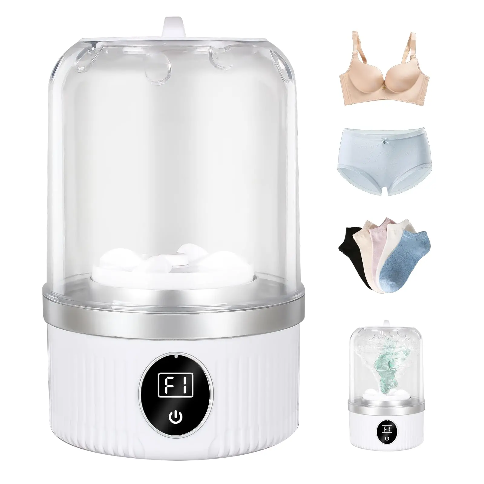 1.4L Upgrade Portable Washer - Unisex Mini Rechargeable Travel Washing Machine for Deep Cleaning Small Clothes, Apartment Home Supplies, Party Gift Option