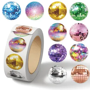 500pcs Disco Ball Roll Sticker Series Office Supplies Notebook Accessories Sealing Stickers for Mugs, Laptops, Suitcases, DIY Decorative Stickers, Birthday Gifts