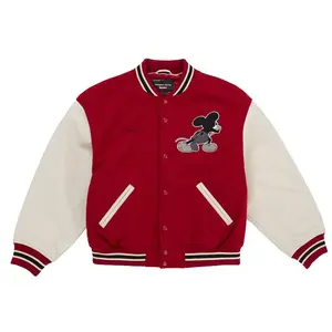 Supreme Men's Number (N)ine Mickey Varsity Jacket Red, from StockX