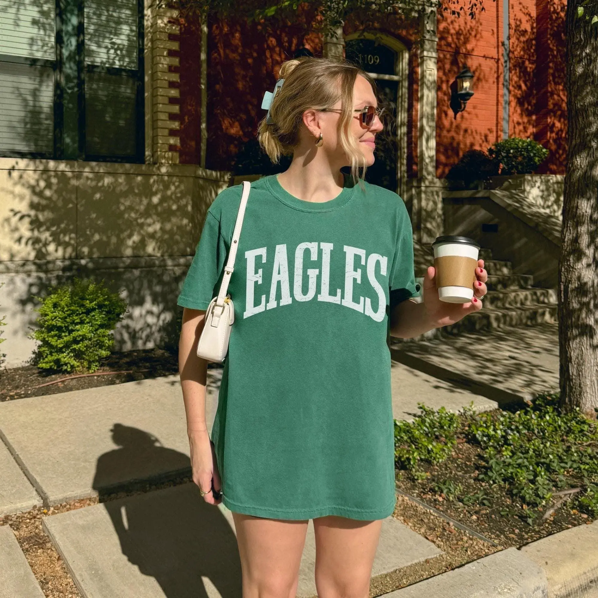Comfort Colors Vintage Eagles Comfort Colors Tee: Gameday Football Shirt Highlight Threads