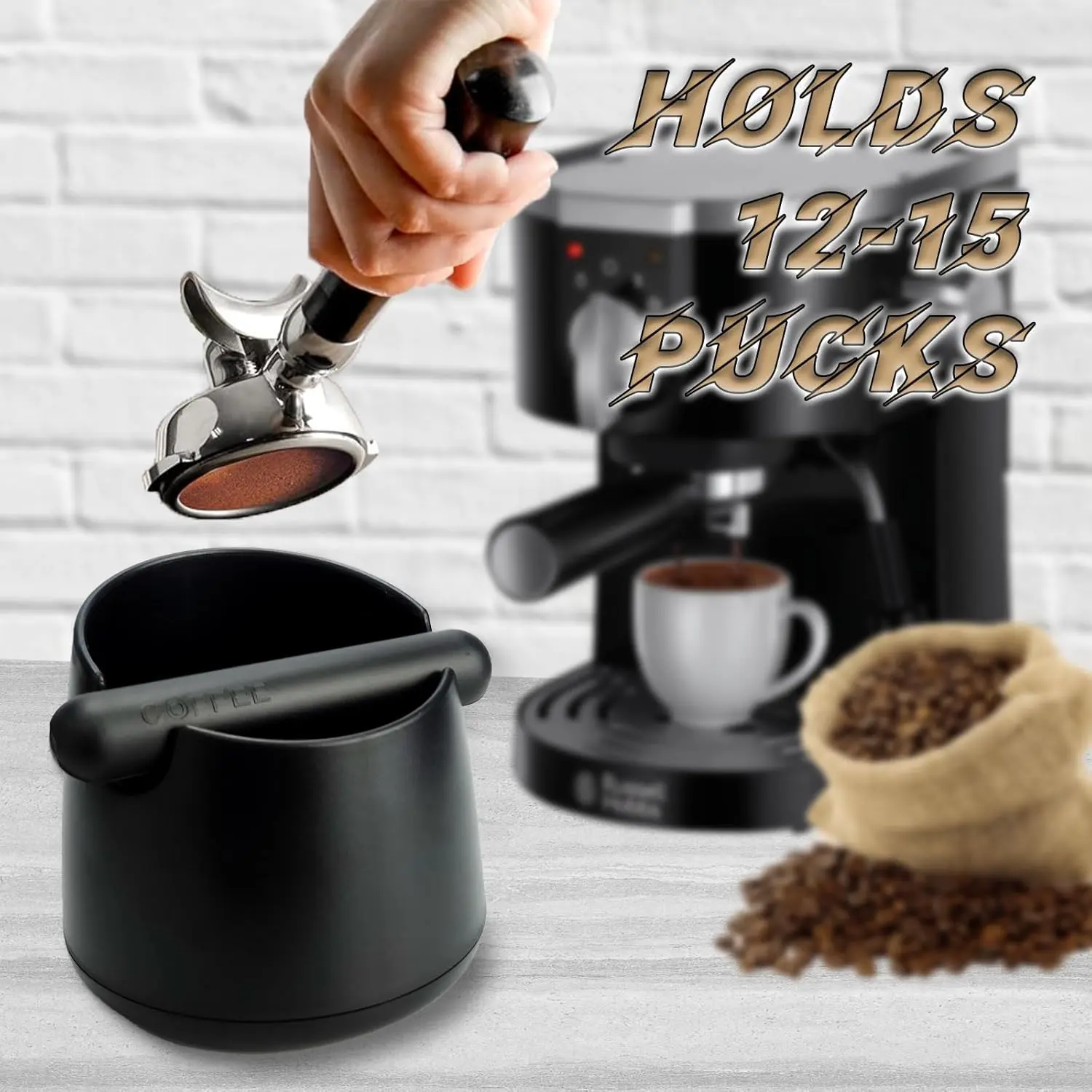 Heavy-Duty Coffee Knock Box – Large Capacity, Non-Slip Base, Quiet Knock for Home Baristas