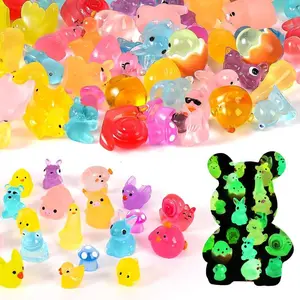 20 Pcs Mini Glow-In-The-Dark Animal Figurines Blind Bags, DIY Resin Accessories, Surprise Mystery Bag，Fairy Garden Decor, Party Gifts, Surprise Toys, Resin Animal Sculptures trinkets Magical Ornaments Luminous-Animals
