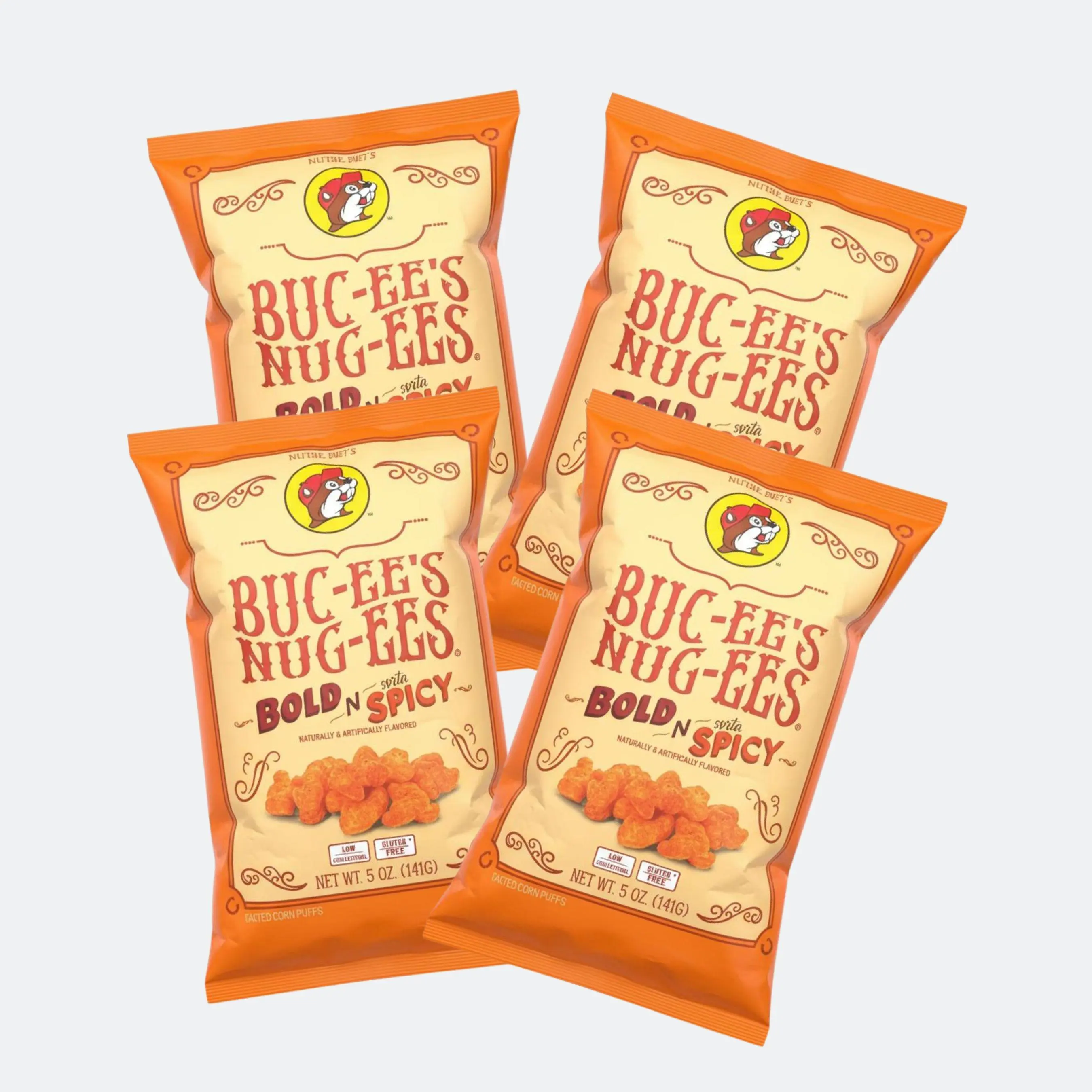 Buc-ee's Nug-ees Bold N' Sorta Spicy Bundle Pack - Crispy Flavorful Snacks with Mild Spice for On-the-Go Munching and Parties - Crunchy Chip Pack, Crunch, Crunchy - Bite