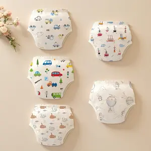 5pcs Cute Animal Pattern Baby Diaper Training Pants, Toddler Potty Training Soft Comfy Underwear, Soft Skin-Friendly, Unisex, Suitable for All Seasons
