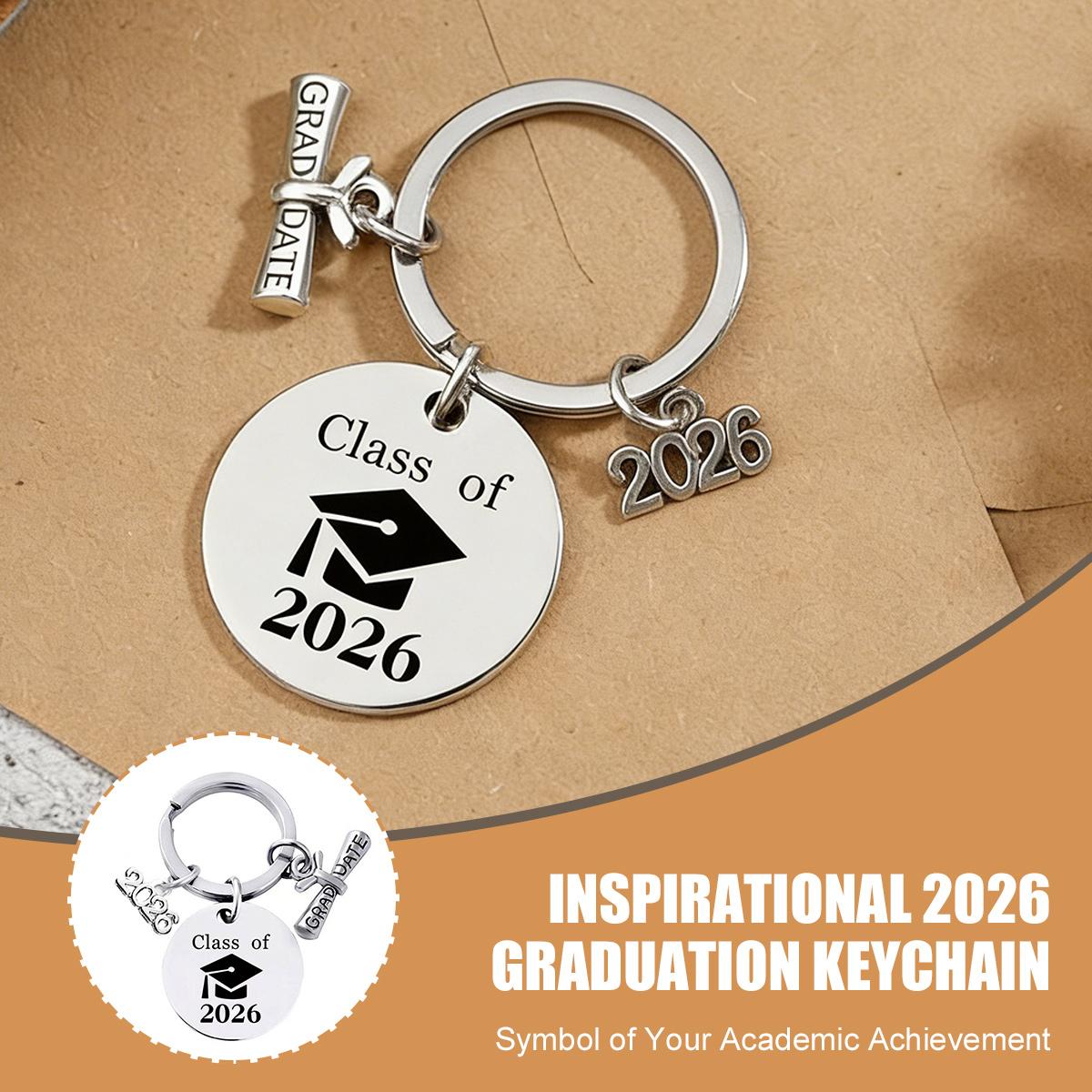 2026 Graduation Gifts Keychain for Her Him Girls Boys Class of 2026 Key Chain Inspirational Key Chain for Middle Senior High School College School Attributes