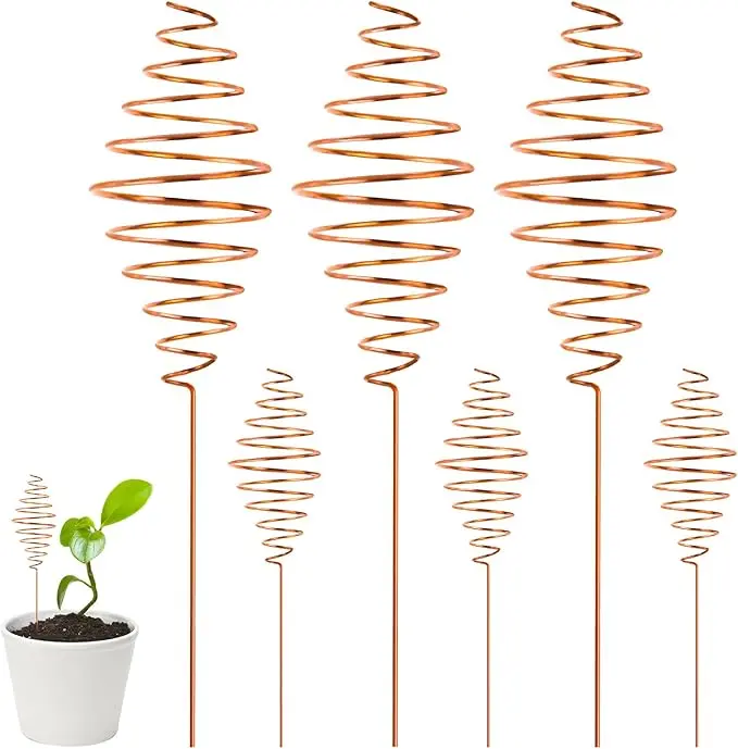 6 Pack Electroculture Plant Stakes Long Copper Garden Stakes Soft Copper Electro Culture Gardening Wire for Gardening Growing Plants and Vegetables