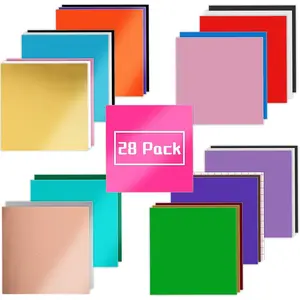Permanent Vinyl for Cricut Machines - 28 Pack Permanent Adhesive Vinyl Sheets, 23 Assorted Colors Permanent Vinyl Bundle, Works with   Machines, Makes Signs, Scrapbooking, Crafts